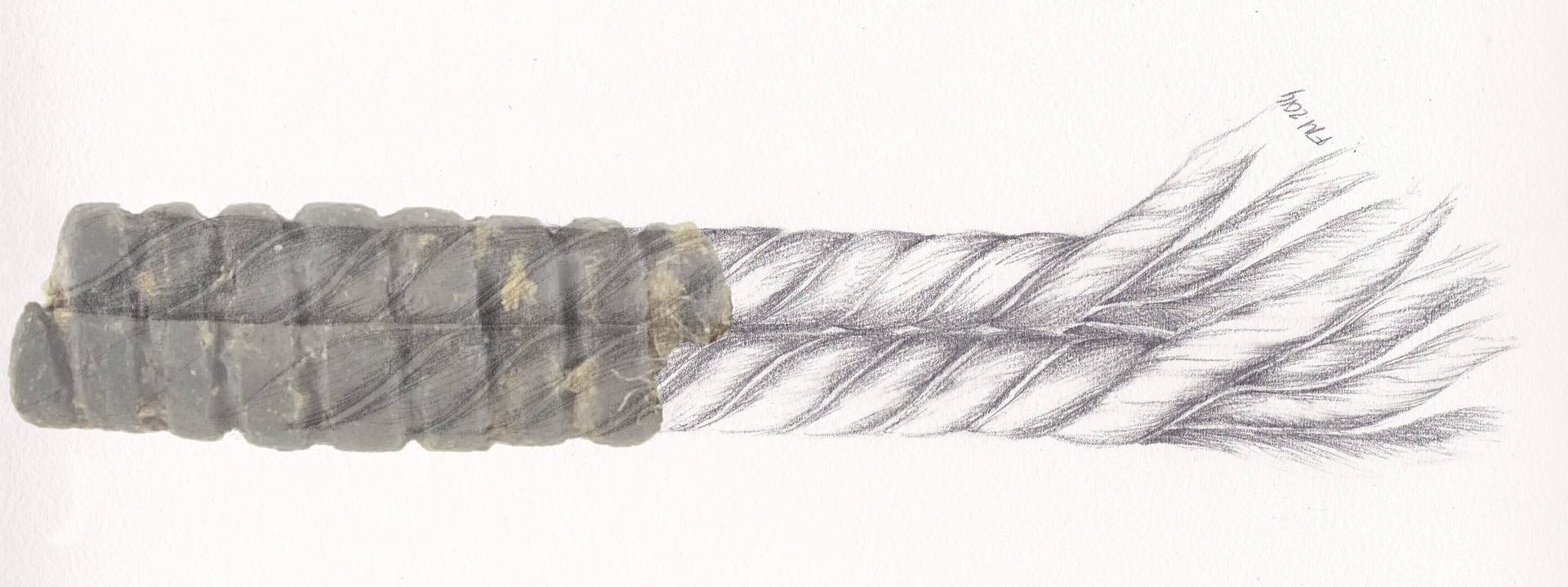 Restitution du fil de montage d’un collier du Vème siècle - Fabienne Médard